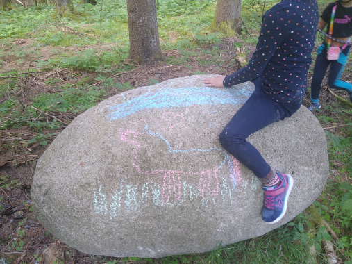 Es durften Steine bemalt und geritten werden beim Event Walderlebnistag. Steine reiten bei Pferdegestütztes Coaching Breindl in Furtwangen